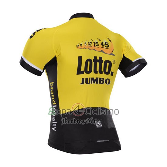Lotto NL Jumbo Ropa Ciclismo Culotte Corto 2015 Mangas Cortas Negro y AMarillo
